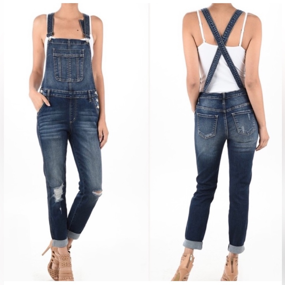 Kancan Denim Overalls Ankle Skinny - Picture 2 of 7